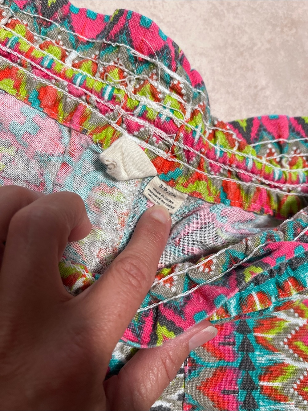 Roxy Neon Aztec Elastic Drawstring Shorts - Picture 4 of 4